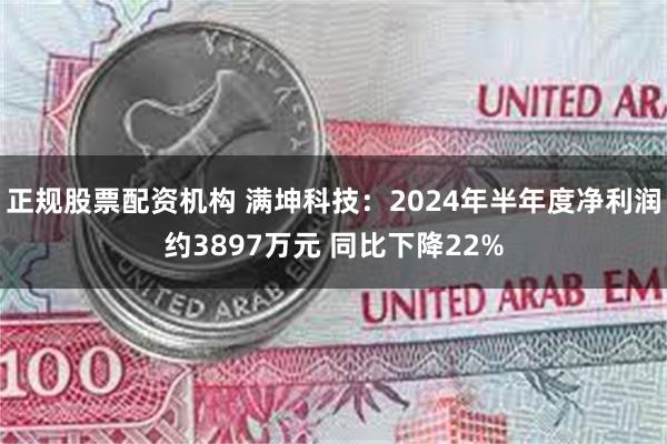 正规股票配资机构 满坤科技：2024年半年度净利润约3897万元 同比下降22%